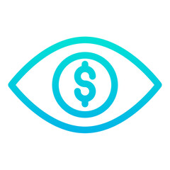 Outline Gradient Dollar Eye icon