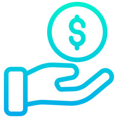 Outline Gradient Dollar Funding icon