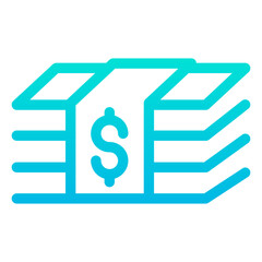 Outline Gradient Dollar Notes icon