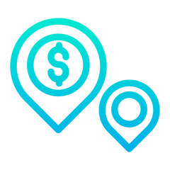 Outline Gradient Dollar Place icon