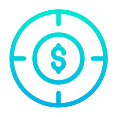 Fototapeta premium Outline Gradient Dollar Target icon