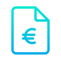 Outline Gradient Euro document icon