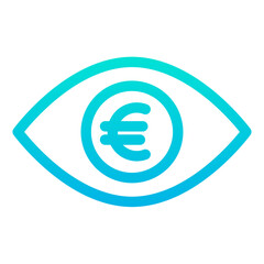 Outline Gradient Euro Eye icon