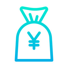 Outline Gradient Yen Bag icon