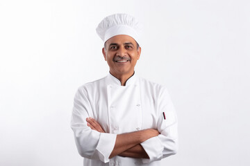 Confident indian chef in uniform