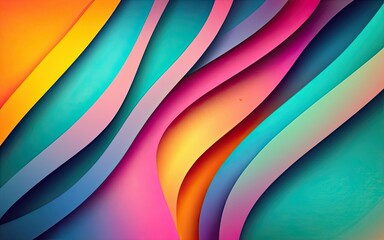 Abstract colorful banner with fluid shapes with Generative AI.