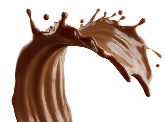 splash of chocolate or Cocoa. 3d illustration. İsolated on background.