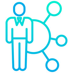 Outline Gradient Corporate Woman Network icon