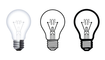 incandescent light bulb set - obrazy, fototapety, plakaty