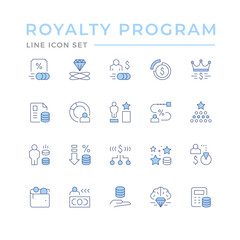 Set color line icons of royalty program