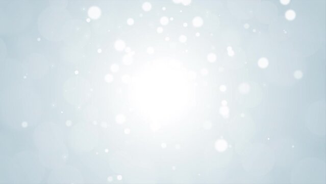 見上げた上から雪とキラキラが降る 背景銀色 Winter Snowflake Series:Snow and sparkles falling from above, silver background