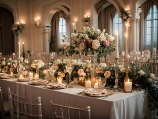 A Romantic Evening Wedding Reception