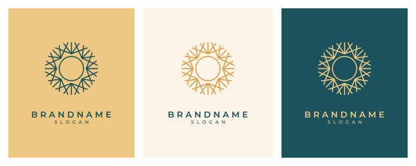 Sun logo icon. Luxury abstract sun logo vector