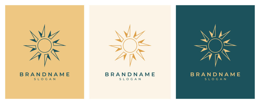 Sun logo icon. Luxury abstract sun logo vector
