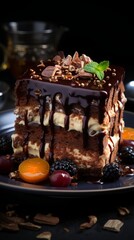 Delicious Chocolate Cake. Sweet Dessert Concept.