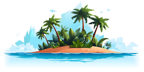 Illustration of small island in the ocean