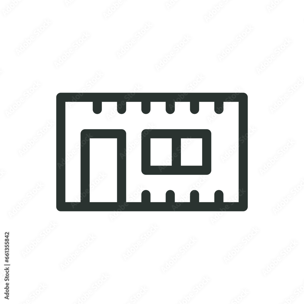 Poster shipping container house isolated icon, modular building vector icon with editable stroke