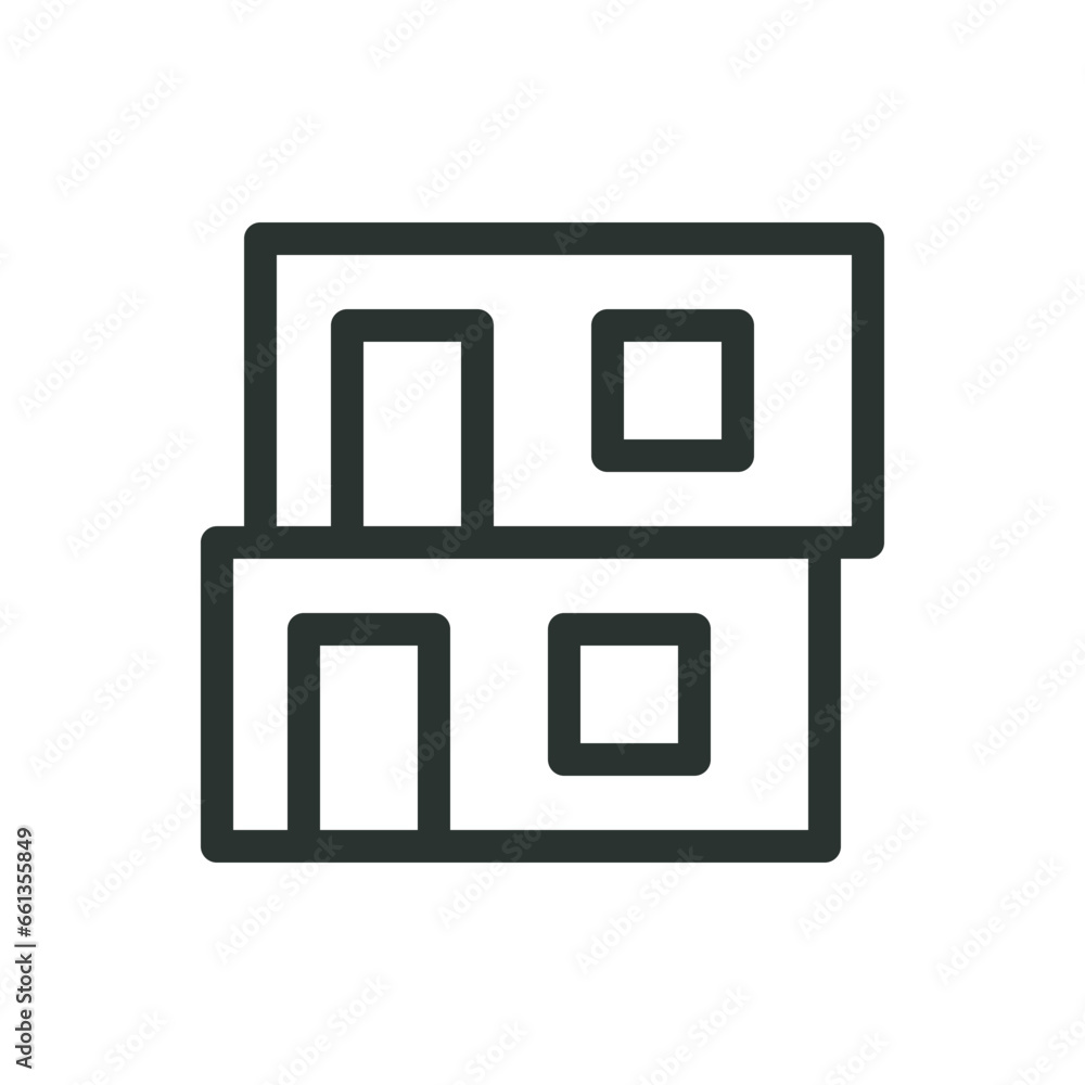 Poster dormitory containers isolated icon, shipping container dorms vector icon with editable stroke