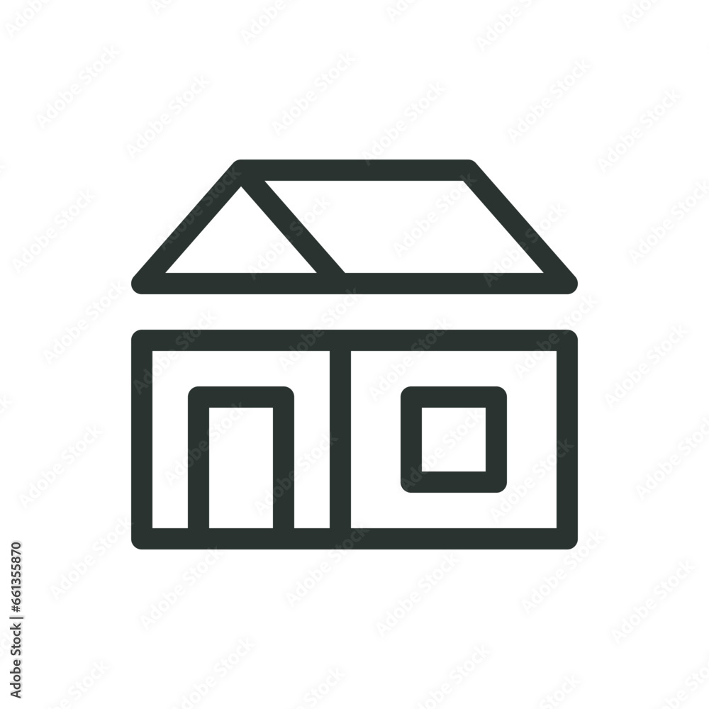 Poster modular architecture isolated icon, modular home vector icon with editable stroke