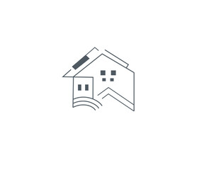 Construction Architecture Building real estate logo vector design template. Building house logo concept. Flat icon isolated on white background.