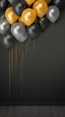 Dark Grey Birthday Balloons for Celebration