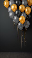 Dark Grey Birthday Balloons for Celebration