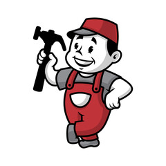 handyman holding a hammer.
