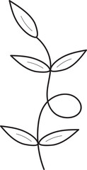 leaf hand drawn line art