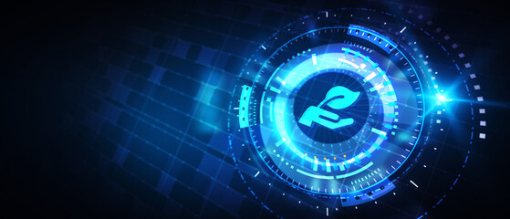 ESG Environmental Social Governance concept. Technology, Internet and network concept. Illustration