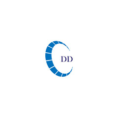 DD logo. D D design. White DD letter. DD, D D letter logo design. Initial letter DD linked circle uppercase monogram logo. D D letter logo vector design. 