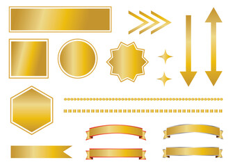 ゴールドの装飾素材セット
