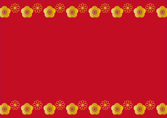 梅の花の和フレーム背景