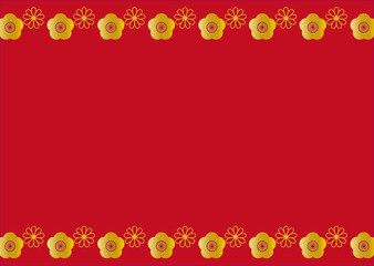 梅の花の和フレーム背景