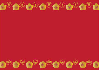 梅の花の和フレーム背景