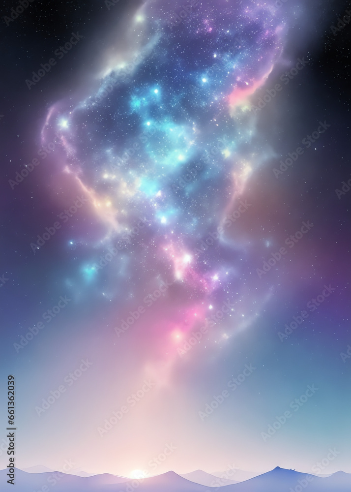 Wall mural anime pastel galaxy in the sky colorful