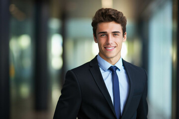 Fototapeta premium Portrait of young handsome businessman in the office.