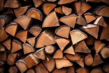 Stack of firewood background
