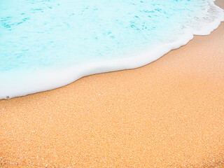 Sea Background Shore Blue Water Season Summer Tropical Ocean Beautiful Wave Seascape Vacation Smooth Wallpaper Island Outdoor Tropical Coast Sandy Nature Landscape Space for Travel Relax.