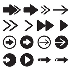 Arrows set. Arrow icon collection. Arrow flat style isolated, stock vector. Arrow flat vector icon. 