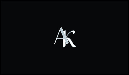 AK, KA, A, K Logo Letter Monogram - obrazy, fototapety, plakaty