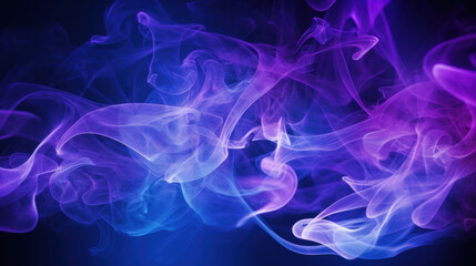 Obraz premium Purple and blue smoke on black background