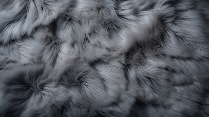 Gray faux fluffy fur background - obrazy, fototapety, plakaty