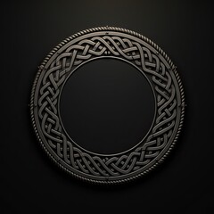 Elegant circular ornament. Shiny design frame. Vintage round pattern. Artistic ornamental element. Abstract greek motif. Classic ornate design in black and white