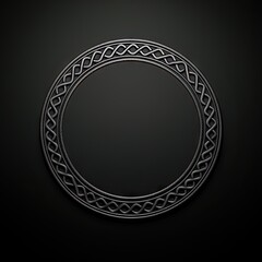 Elegant circular ornament. Shiny design frame. Vintage round pattern. Artistic ornamental element. Abstract greek motif. Classic ornate design in black and white