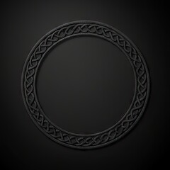 Elegant circular ornament. Shiny design frame. Vintage round pattern. Artistic ornamental element. Abstract greek motif. Classic ornate design in black and white