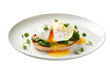 Tasty Breakfast Treat: Egg Benedict isolated on Transparent Background