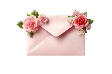 Elegant Wedding Envelope Isolated on Transparent Background
