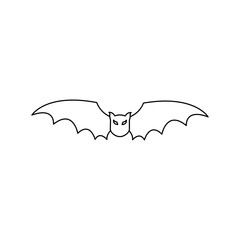 Vector line icon of bat as symbol of Halloween. Outline sign for web sites, apps. illustration of an abstract background. Halloween Bats icon