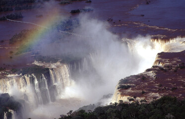 The Iguazu Falls are the largest waterfall system in the world. Stretching almost 3km along the border of Argentina and Brazil.