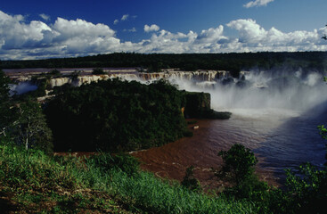 The Iguazu Falls are the largest waterfall system in the world. Stretching almost 3km along the border of Argentina and Brazil.